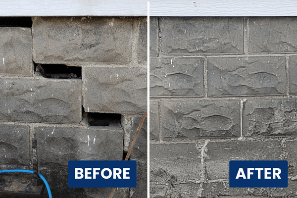 before and after foundation repair