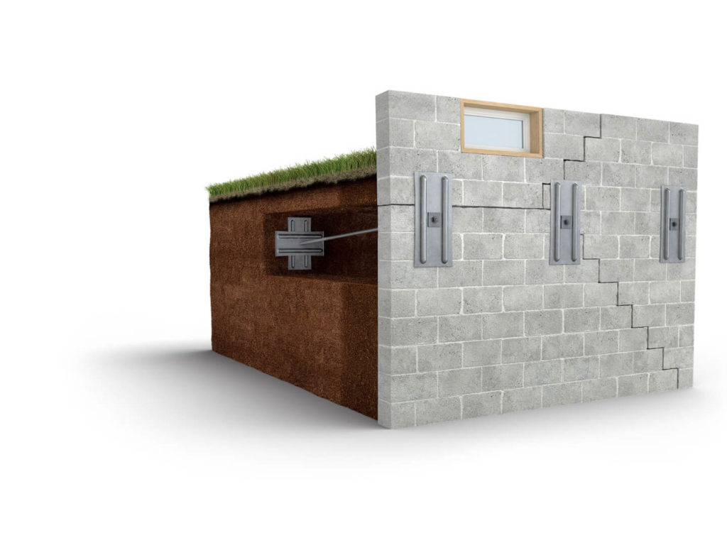cross section view of geolock wall anchors