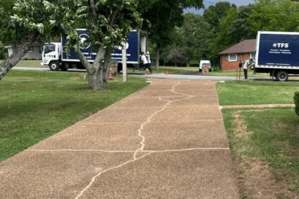 cracked concrete repair on driveway in franklin, tennessee 
