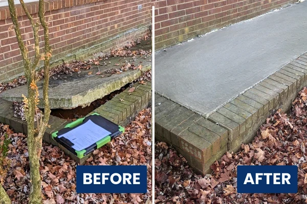 Polylevel concrete repair before & After