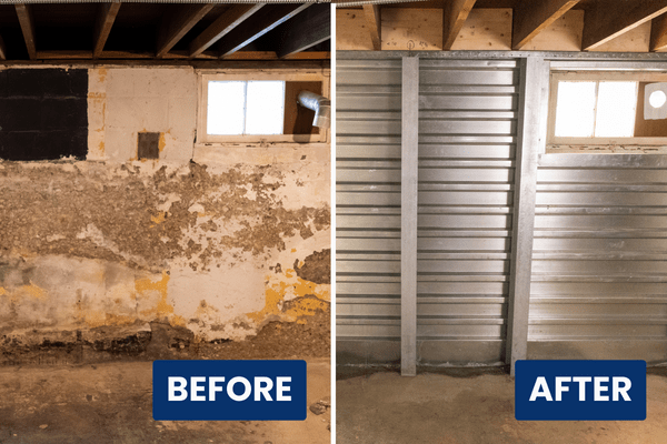 before and after everbrace foundation repair