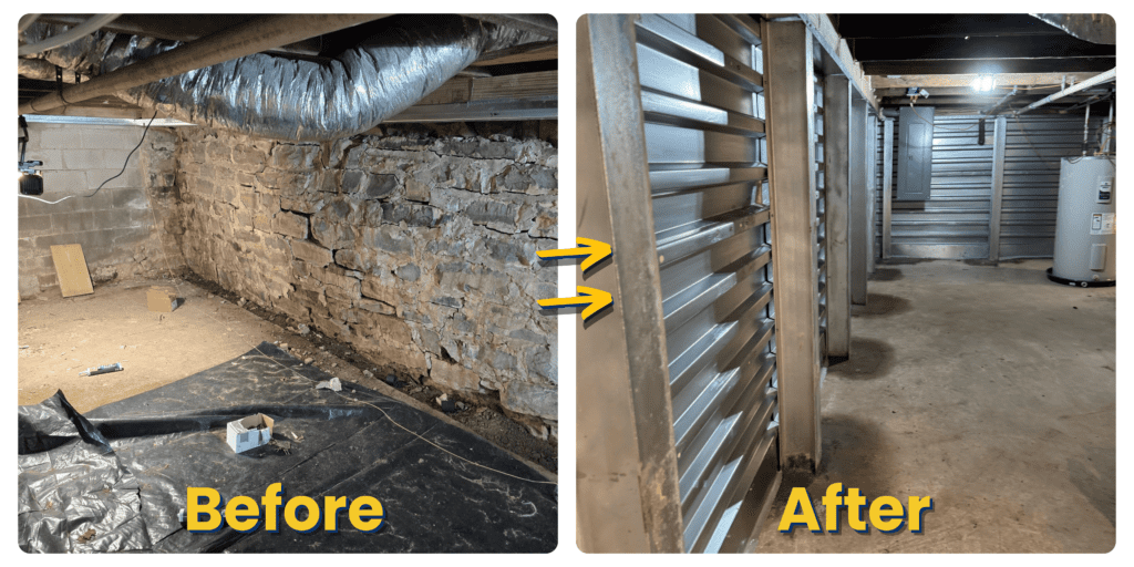 Foundation Wall Repair in Blue