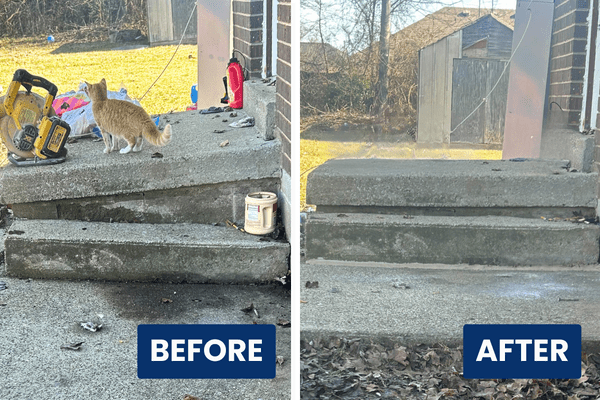 Before and after concrete repair