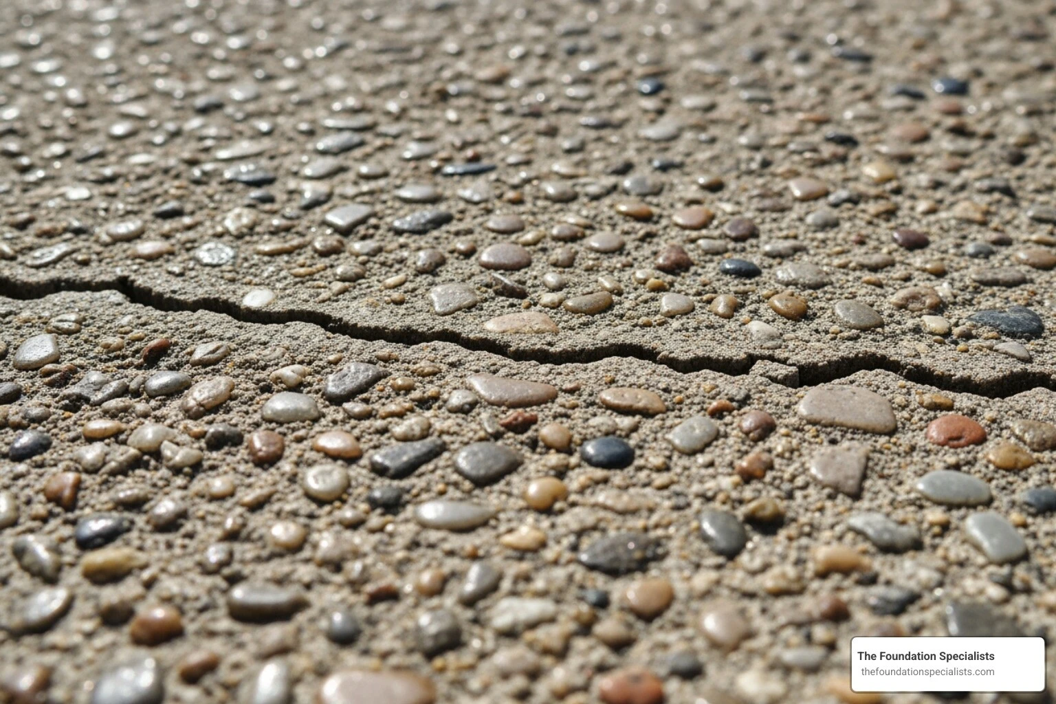 hairline crack in an aggregate driveway - aggregate driveway crack repair