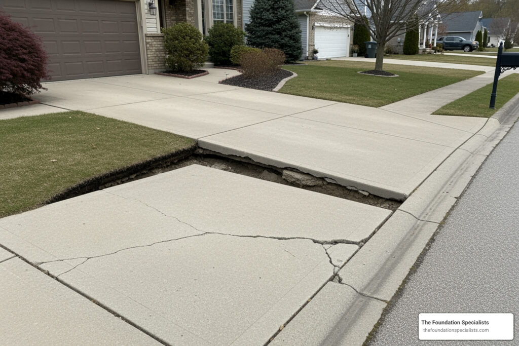 Repair sunken concrete