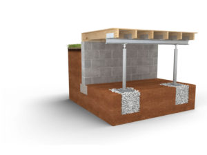Crawl space repaired with SmartJack support posts.