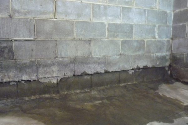 basement that needs waterproofing