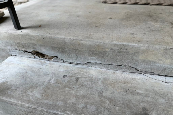 cracked concrete in steps