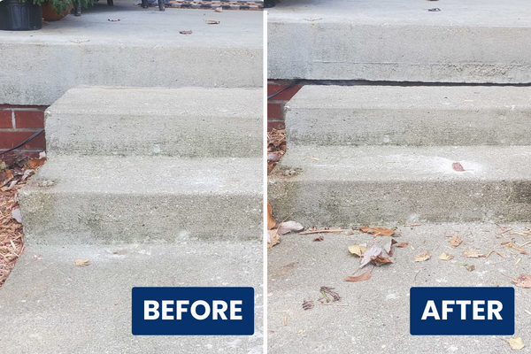 concrete step before and after