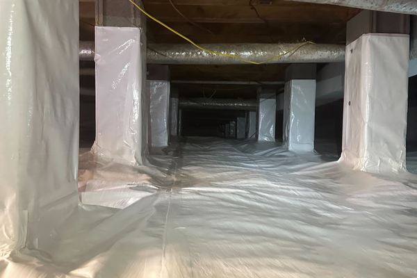 waterproofing done on a crawl space.