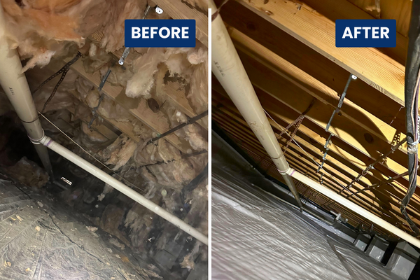 Before & After crawl space encapsulation
