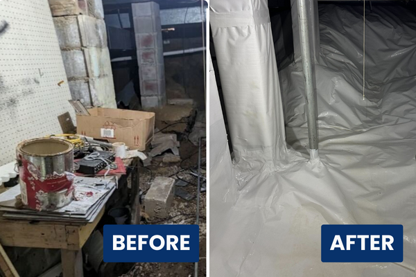 Before and after crawl space encapsulation in franklin, tn