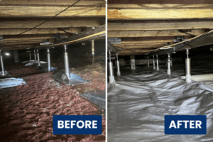 before and after crawl space encapsulation