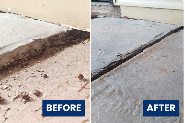 Before and after concrete repair in clarksville, tn