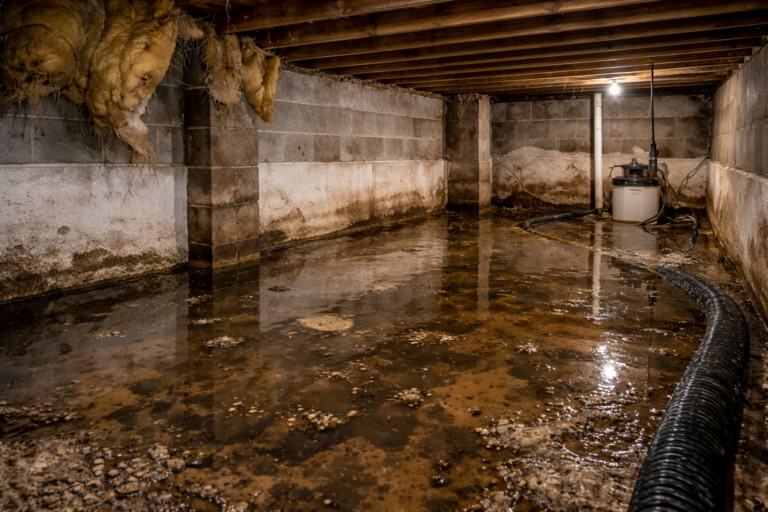 water in crawl space after heavy rain
